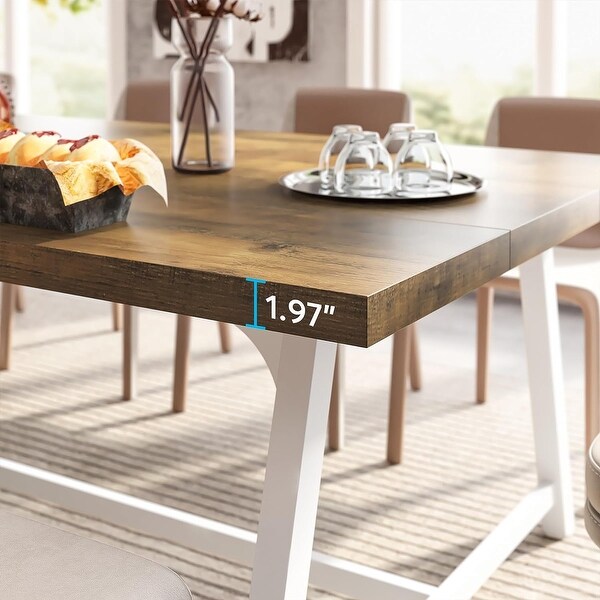 Dining Table for 8 People, 70.87-inch Rectangular Wood Kitchen