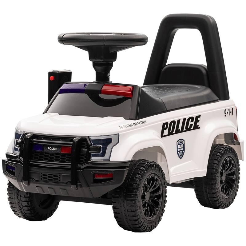 Imaginative Play Kids Ride On Police Car with Built in PA System Anti Tip and Storage Be Used for Toddlers Outdoor Adventures