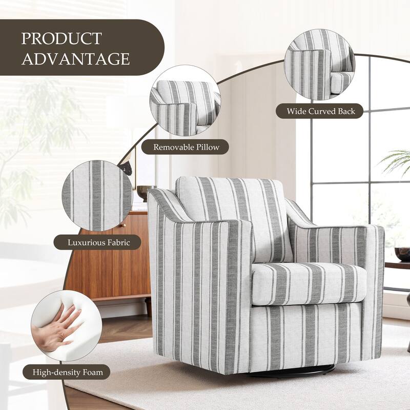 Modern 30.5" W Swivel Armchair Accent chair