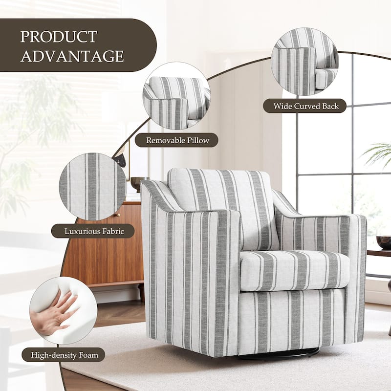 Modern Swivel Upholstered Armchair Accent chair Set of 2