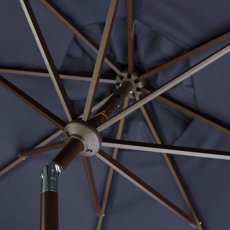 SAFAVIEH Outdoor Gracelyn 11Ft Round Crank Umbrella