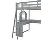 preview thumbnail 13 of 16, Space-Saving Full Size Loft Bed with U-Shaped Desk, Storage & Tri-Fold Mirror