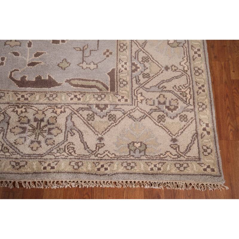 Gray Oushak Oriental Area Rug Handmade Wool Carpet - 8'3"x 9'11"