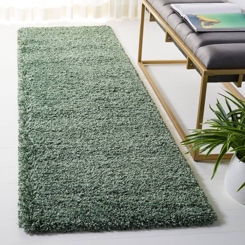 SAFAVIEH Hudson Shag Veroniki 2-inch Thick Rug - 2' 3" x 8' - Green - Runner