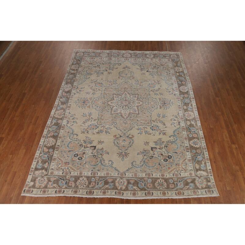 Tabriz Persian Area Rug Oriental Hand-Knotted Wool Carpet - 8'3"x 10'8"