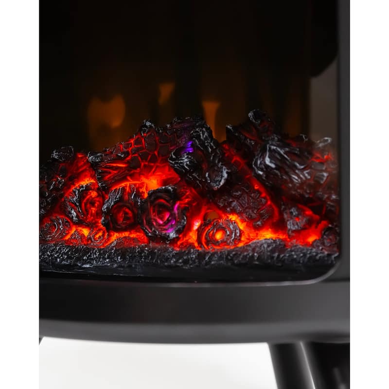 Infrared Heater w/ Humidifier, 3D Flame, Remote, 1500W, Black