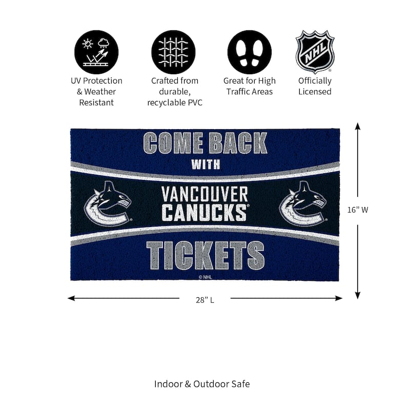 Toronto Maple Leafs 28 in. x 16 in. PVC "Come Back With Tickets" Trapper Door Mat