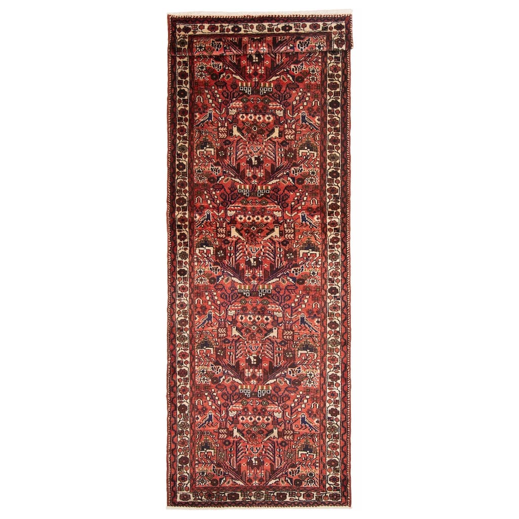 ECARPETGALLERY Hand-knotted Andelz Red Wool Rug - 3'2 x 9'10
