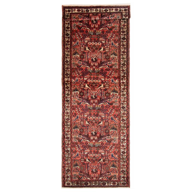 ECARPETGALLERY Hand-knotted Andelz Red Wool Rug - 3'2 x 9'10 - Red - 3'2 x 9'10