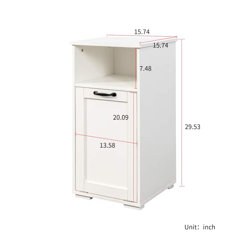 Tilt Out Freestanding Laundry Hamper Cabinet with Removable Liner Bag