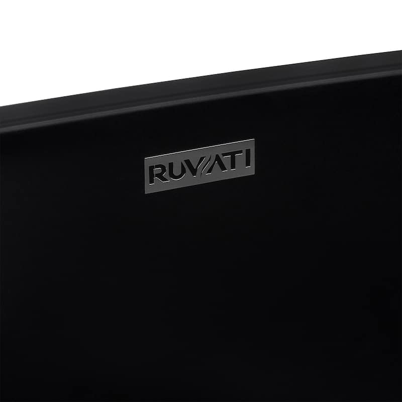 Ruvati 19-inch Matte Black epiStone Solid Surface Modern Bathroom Vessel Sink - RVB2119BK - 18-7/8" x 14-5/8"
