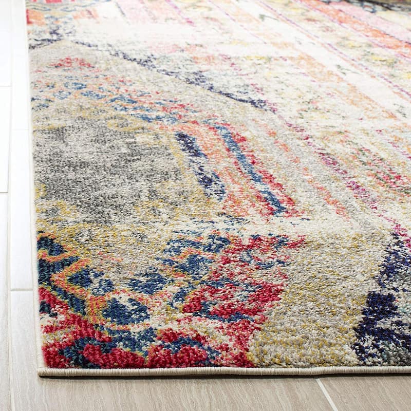 Contemporary Area Rug - 5'1" x 7'7" - Navy Blue Boho Chic Rug - Non-Shedding Living Room Rug - 91 x 61