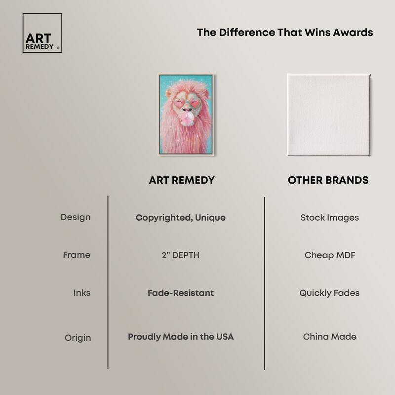 Pastel Lion Bubblegum Canvas by Art Remedy