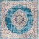 preview thumbnail 35 of 51, SAFAVIEH Bristol Daisye Vintage Boho Oriental Polyester Rug 7' x 7' Square - Blue/Light Grey