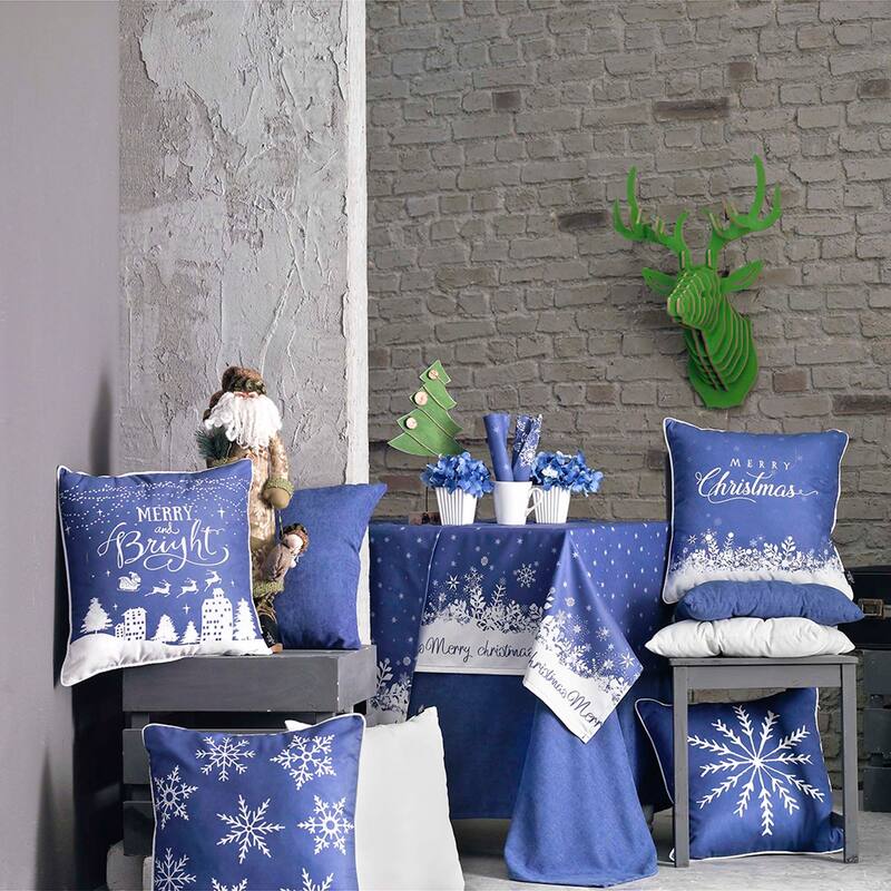 Decorative Christmas Snowflakes Single Throw Pillow Cover Square