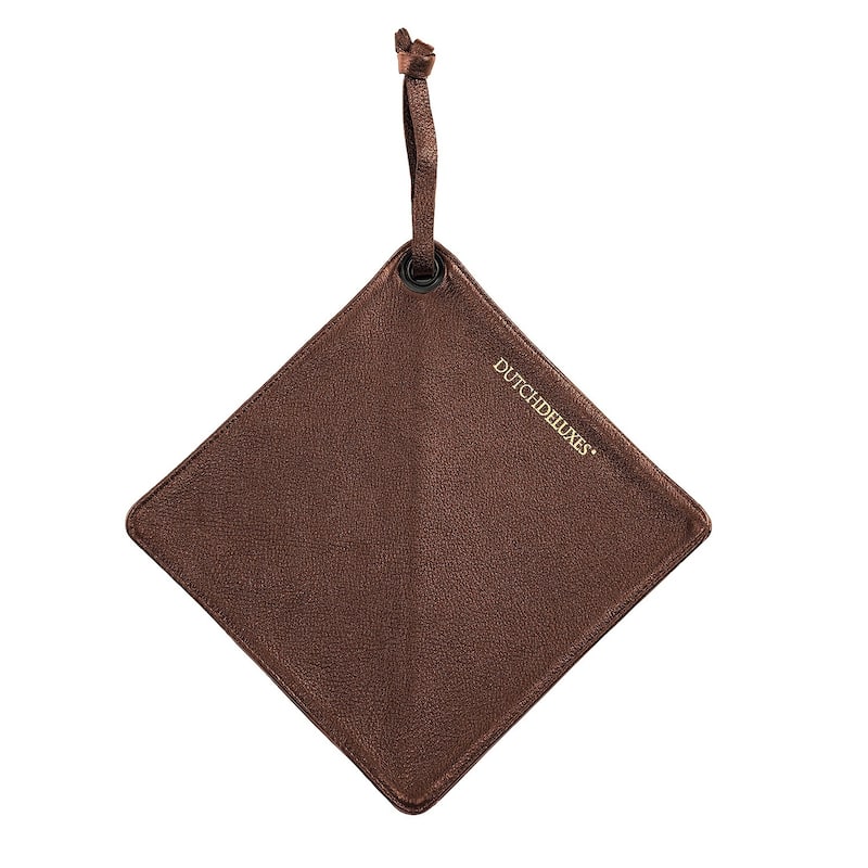 Pot Holder Classic Leather Black - Black - Orange