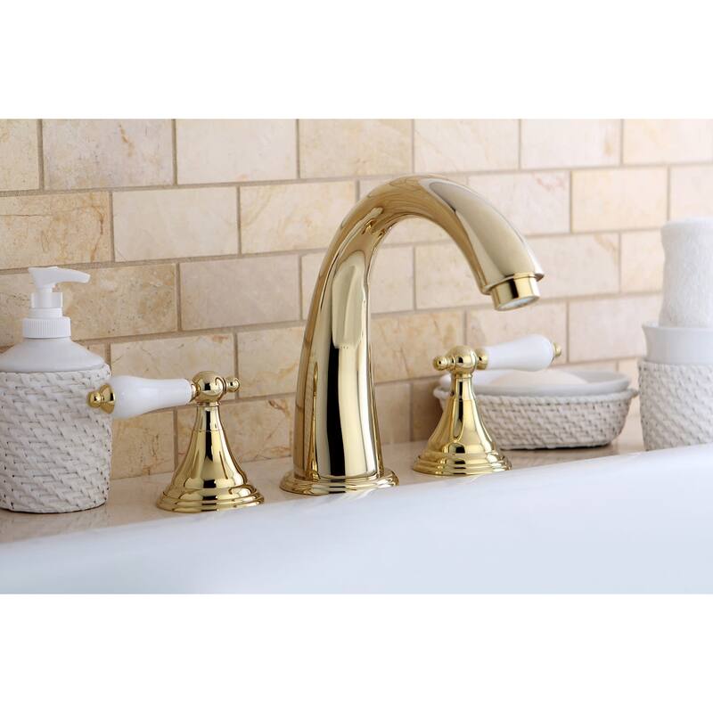 Kingston Brass Vintage Deck Mounted Roman Tub Filler with Lever