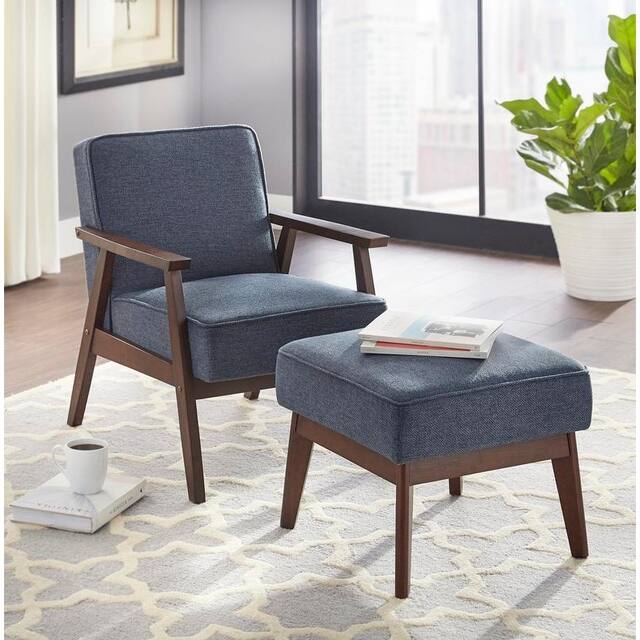Simple Living Sonia Chair and Ottoman Set - Blue