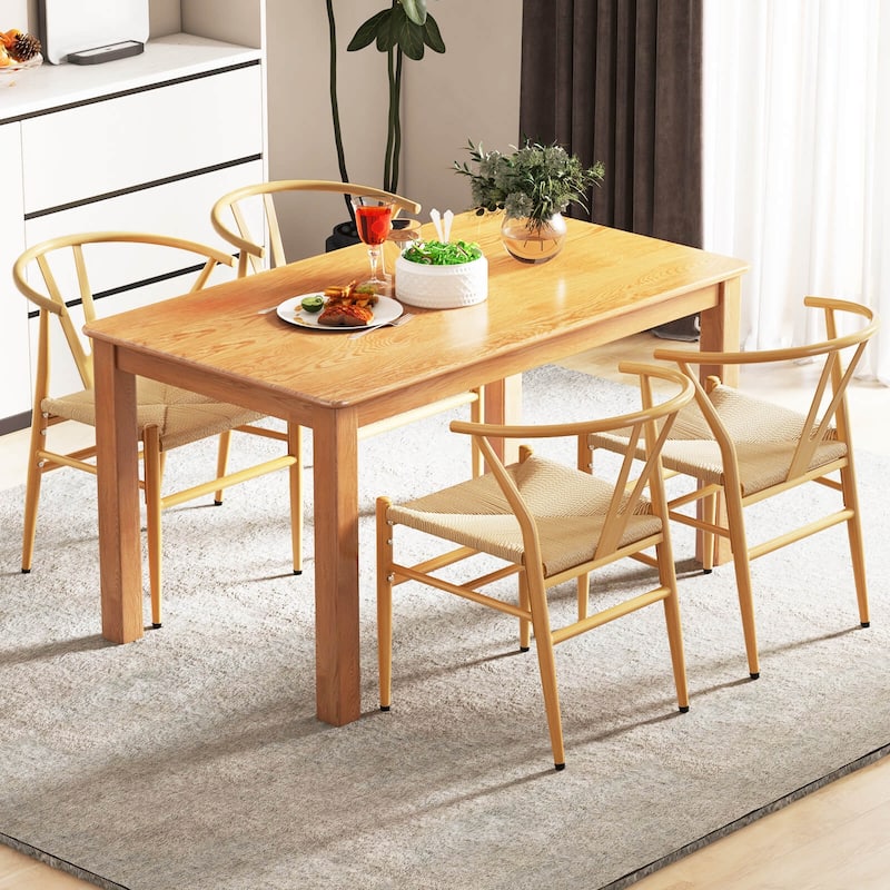 Costway Modern Dining Chair Set of 2/4 Weave Kitchen Armchairs with - See Details