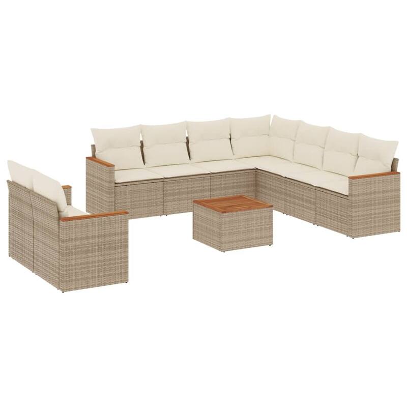 vidaXL Garden Sofa Set Black - 24.4 x 24.4 x 27.2
