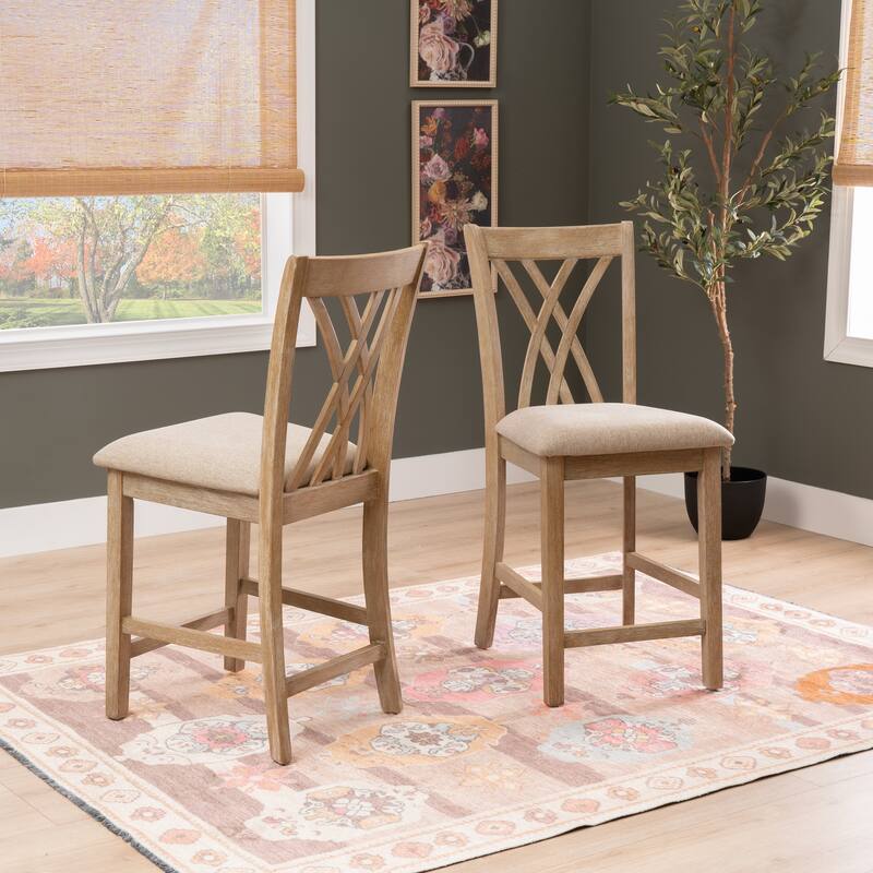 Linon Castine Counter Stool (Set of 2) - Natural/Sand