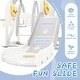 preview thumbnail 6 of 5, 5-in-1 Toddler Slide Swing Set Outdoor Indoor Playground Slide Playset With Climber Basketball Hoop