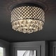 preview thumbnail 19 of 20, Ellen 3-Light Crystal Drops/Metal ,LED Flush Mount, by JONATHAN Y
