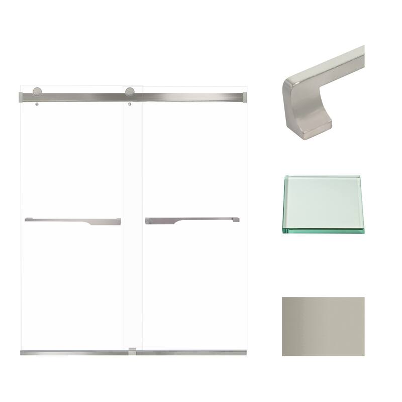 Transolid BRP607008C-J 70" High x 60" Wide Bypass Frameless Shower - Brushed Stainless