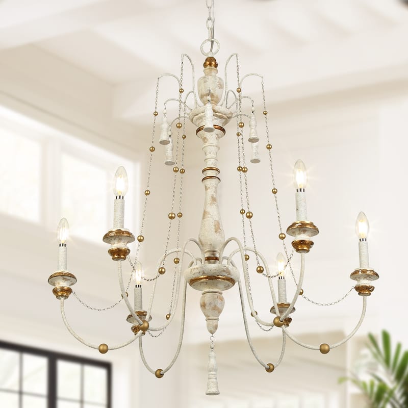 The Gray Barn Farmhouse Wood Chandelier French Country Classic Lights