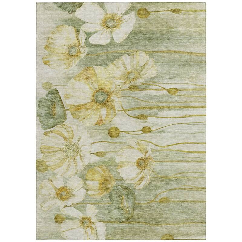 HomeRoots Floral Transitional Rectangle Outdoor Rug