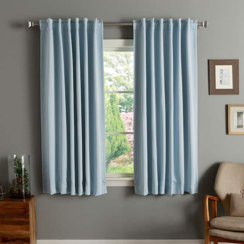 Aurora Home Insulated Thermal 63-inch Blackout Curtain Panel Pair - Baby Blue