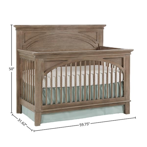 Leland 60" Wide Convertible Crib, Sandwash Gray