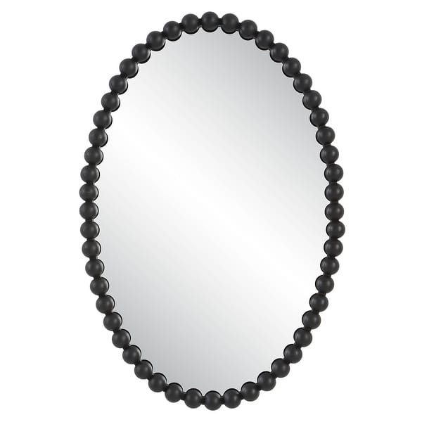 slide 2 of 6, Uttermost Serna Oval Mirror - 20"W X 30"H X 2"D Black