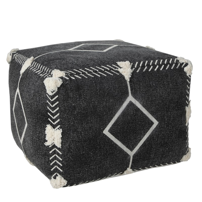 Sevita Textured Diamond Dash Pouf Ottoman