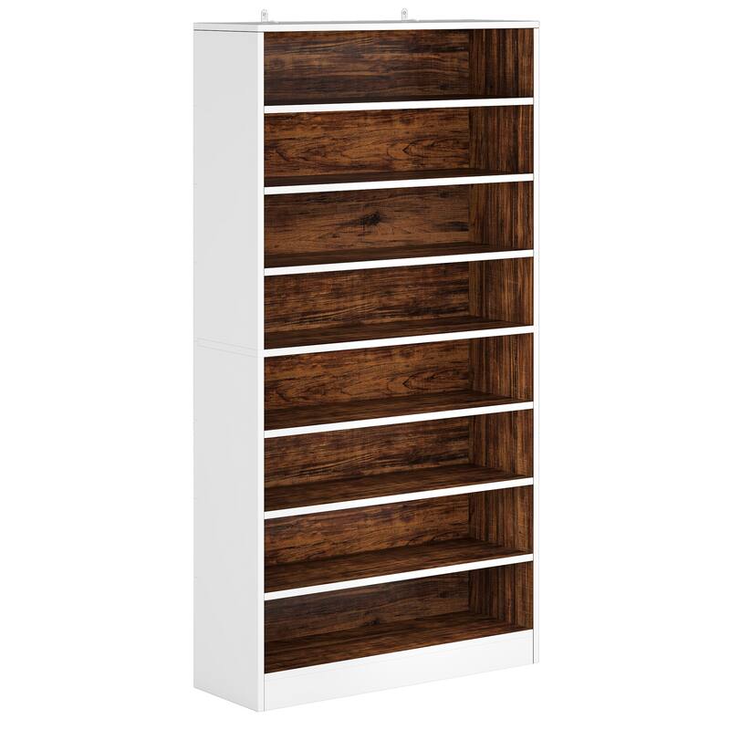 9 Tiers Shoe Cabinet 40-45 Pairs Heavy Duty Wood Freestanding Shoe Storage Cabinet with Open Storage for Entryway