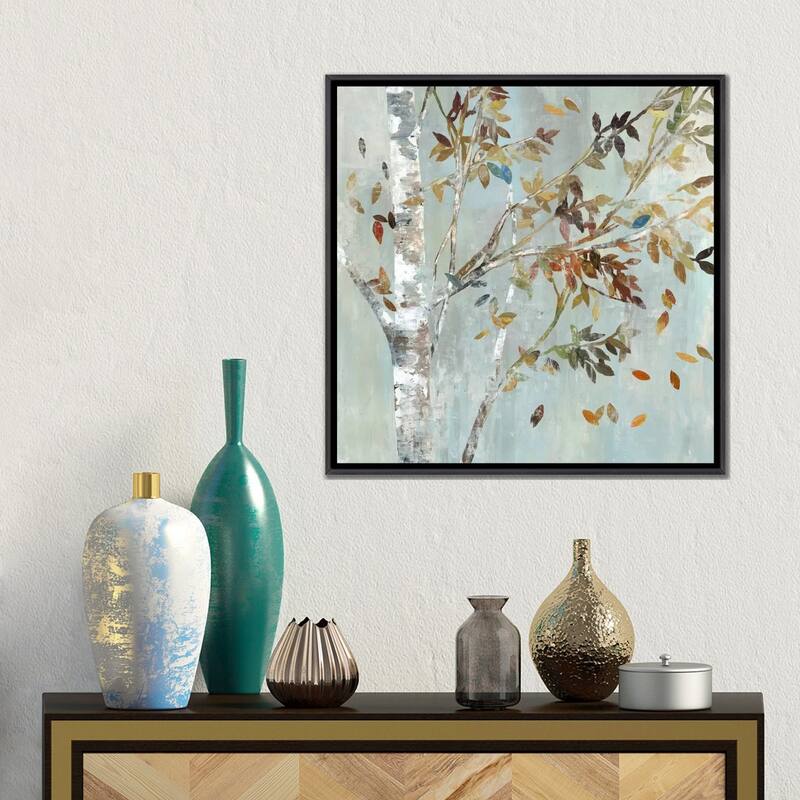 iCanvas "Birch With Leaves I" by Allison Pearce Framed