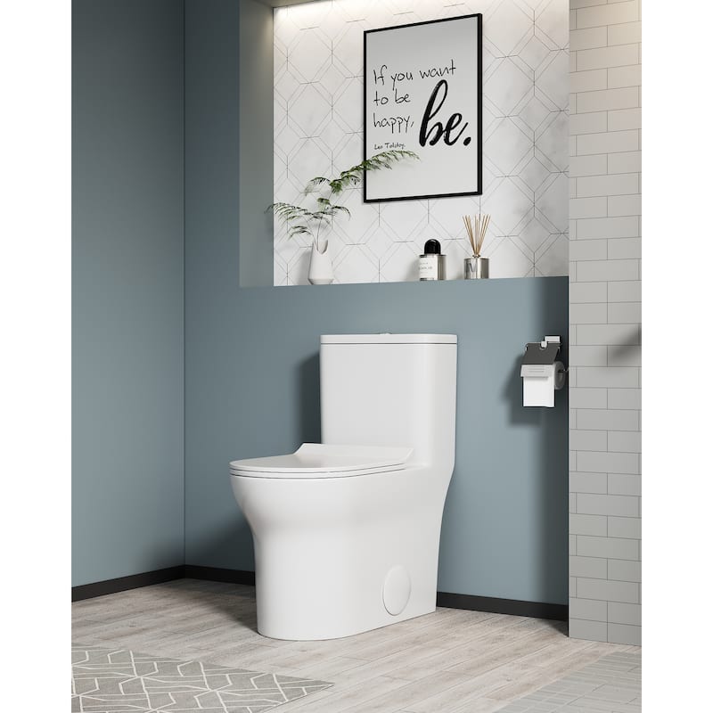 Dual Flush Elongated One-Piece Toilet