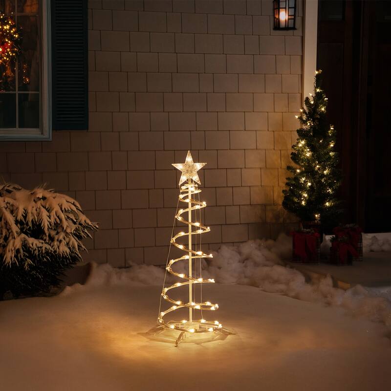 3ft Lighted Spiral Cone Tree Outdoor Christmas Decoration - 3'