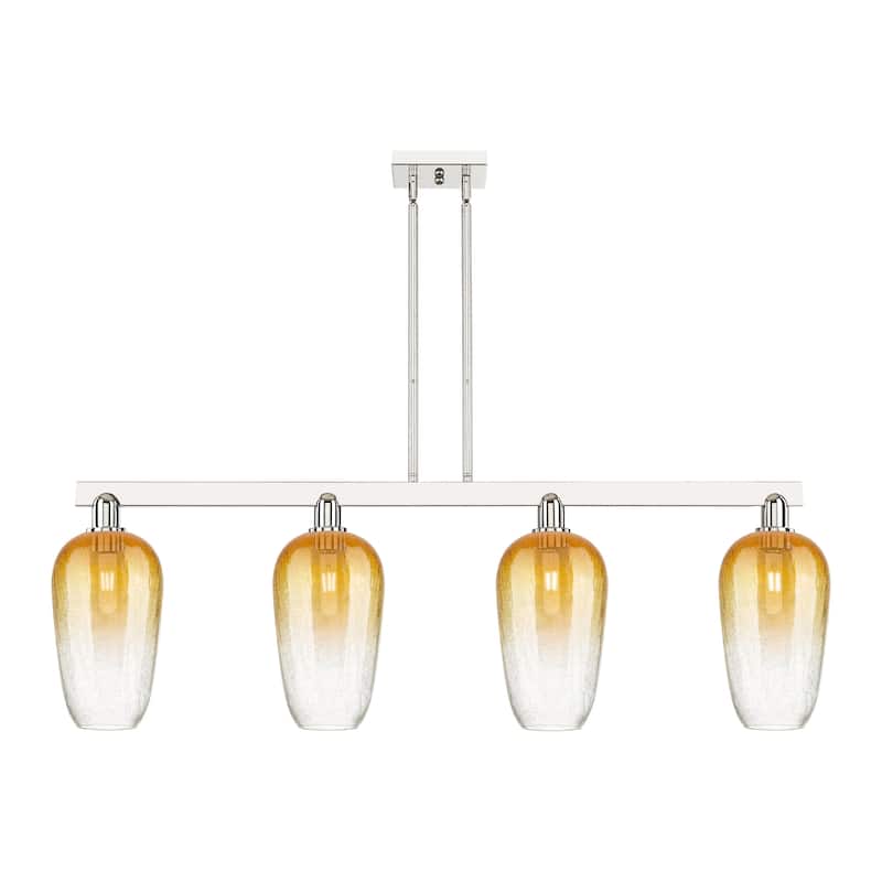Innovations Lighting 716-4I-16-48 Brookhaven Flute Linear Brookhaven - Polished Nickel / Amber