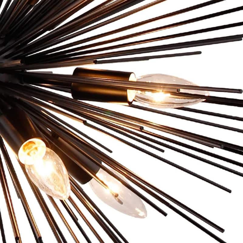 12 Light Sputnik Chandelier in Black finish