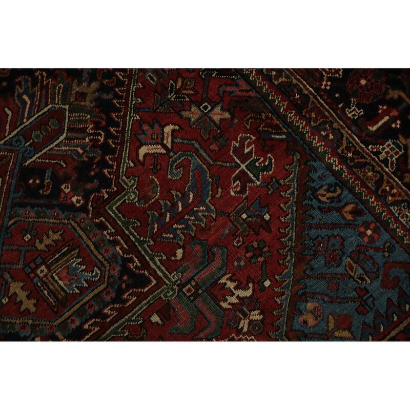 Hand Knotted Oriental 100% Wool Carpet Traditional Medallion Red Heriz (serapi) Area Rug - 11' 8'' X 9' 0''