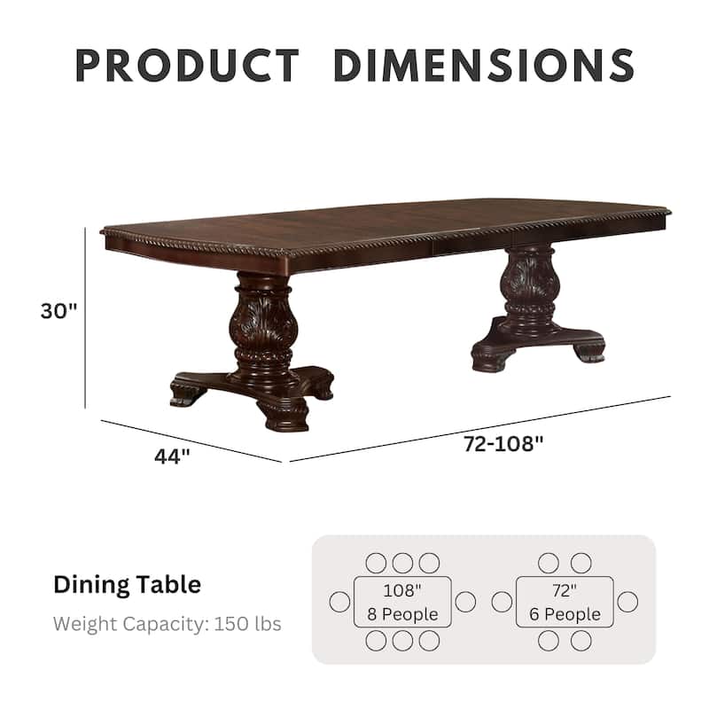 Kova Traditional Cherry Wood 7-Piece Dining Set by Furniture of America