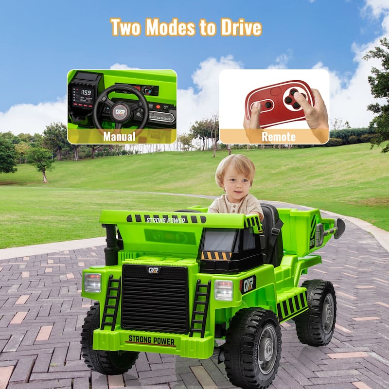 Ride on Dump Truck for Kids, with Electric Dump Bed