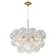 preview thumbnail 7 of 11, 6-Light Swirled Glass Cluster Globe Chandelier - Dimmable