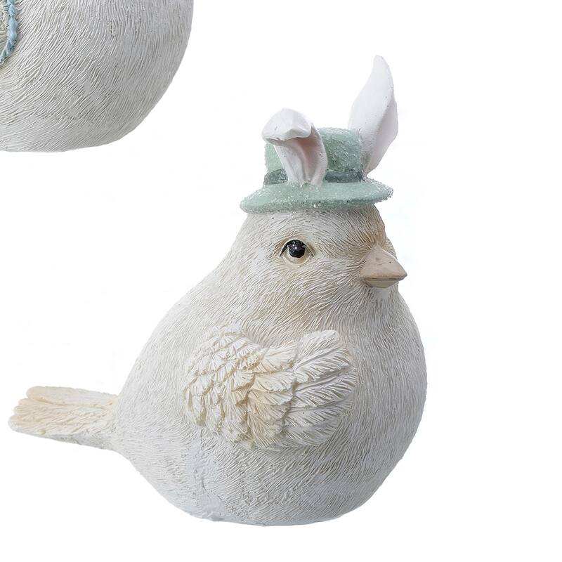 Resin Glitter Bunny Ear Chicks 4" Set of 3