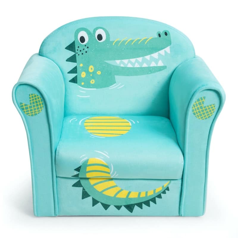Kids Crocodile Armrest Upholstered Couch - 19.5" x 15" x 16.5" (L x W x H)