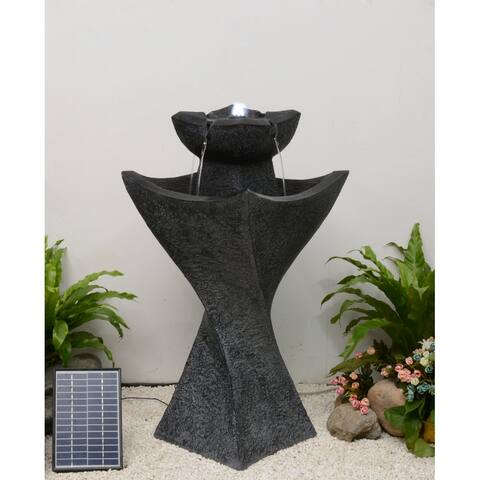 Solar-Powered Contemporary Pedestel Fountain