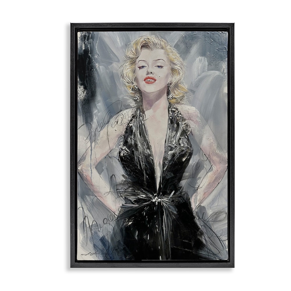 Stupell Classic Stylish Marilyn Framed Floater Canvas Wall Art Design By Lucille Lee