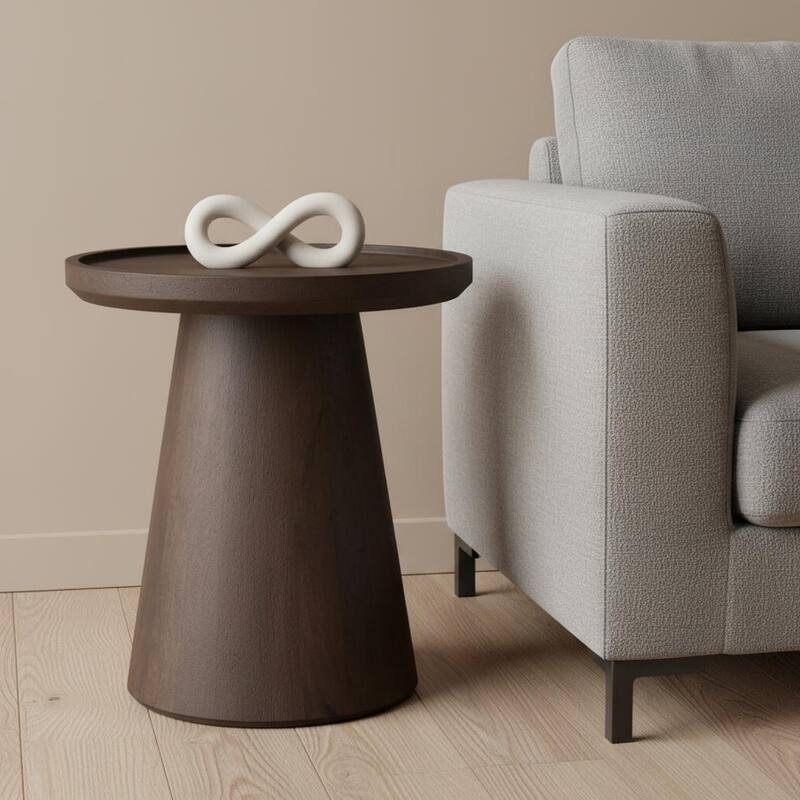 HomeRoots 19" Dark Brown Solid Wood Tray Table - 19.00 in. x 20.50 in. x 19.00 in. - Dark Brown - Wood