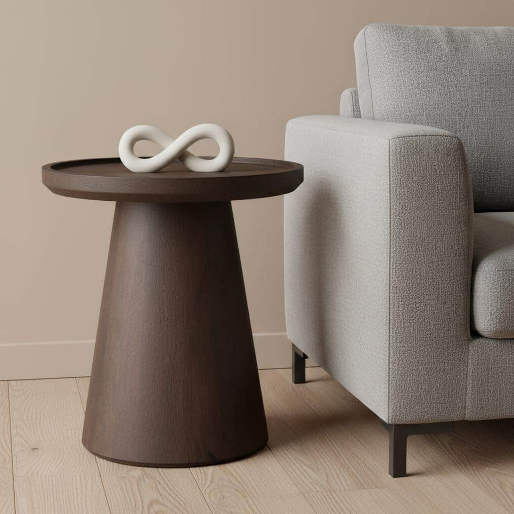 HomeRoots 19" Dark Brown Solid Wood Tray Table - 19.00 in. x 20.50 in. x 19.00 in.